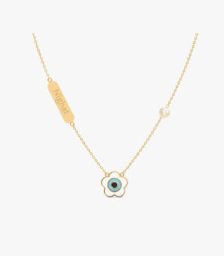 Flower Evil Eye Diamond Chain Pendant